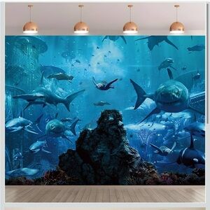 Underwater Shark Wall Mural